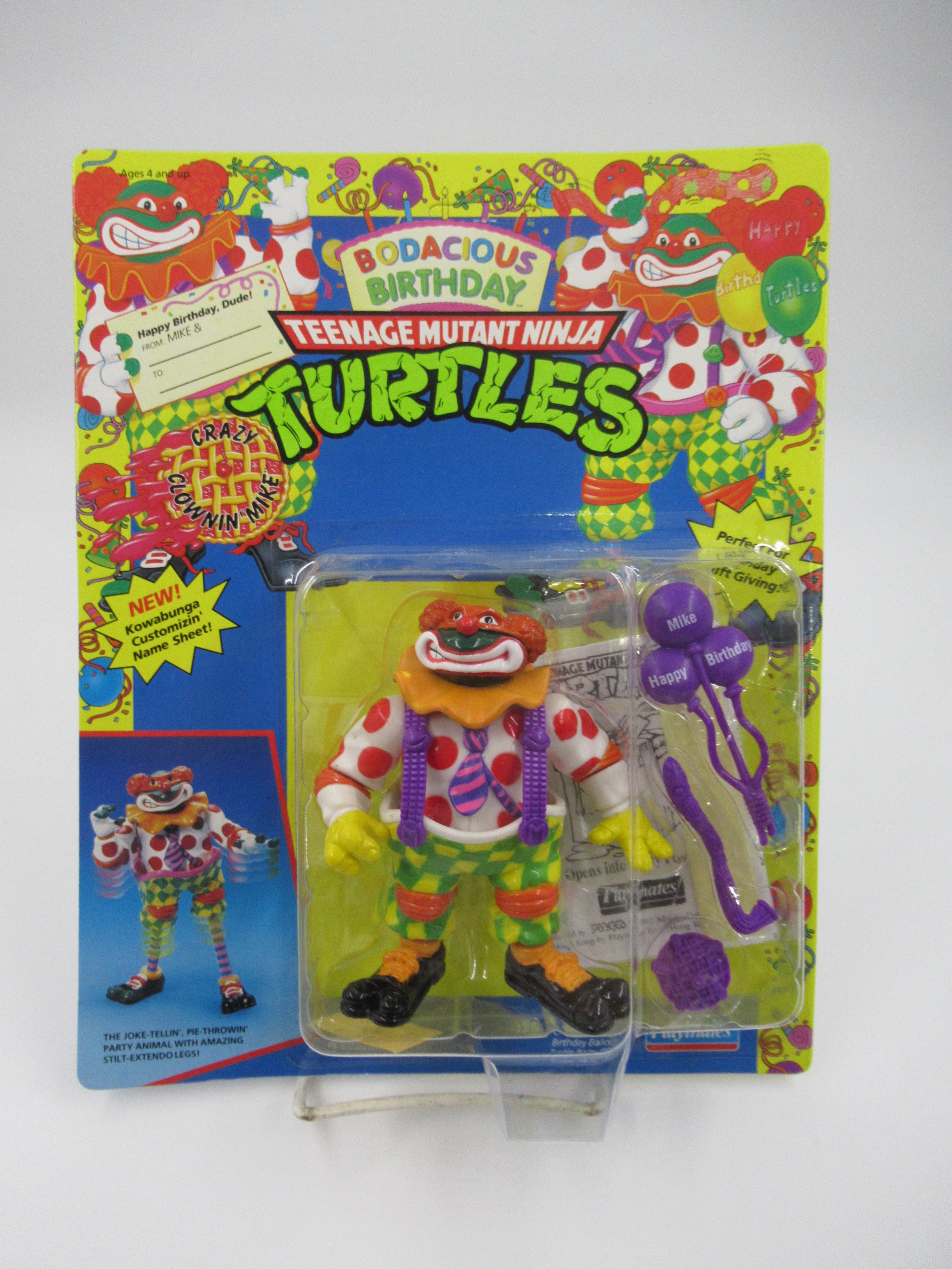 Teenage Mutant Ninja Turtles Crazy Clowin' Mike Bodacious Birthday 4.5" Figure TMNTs - Playmates (1992)
